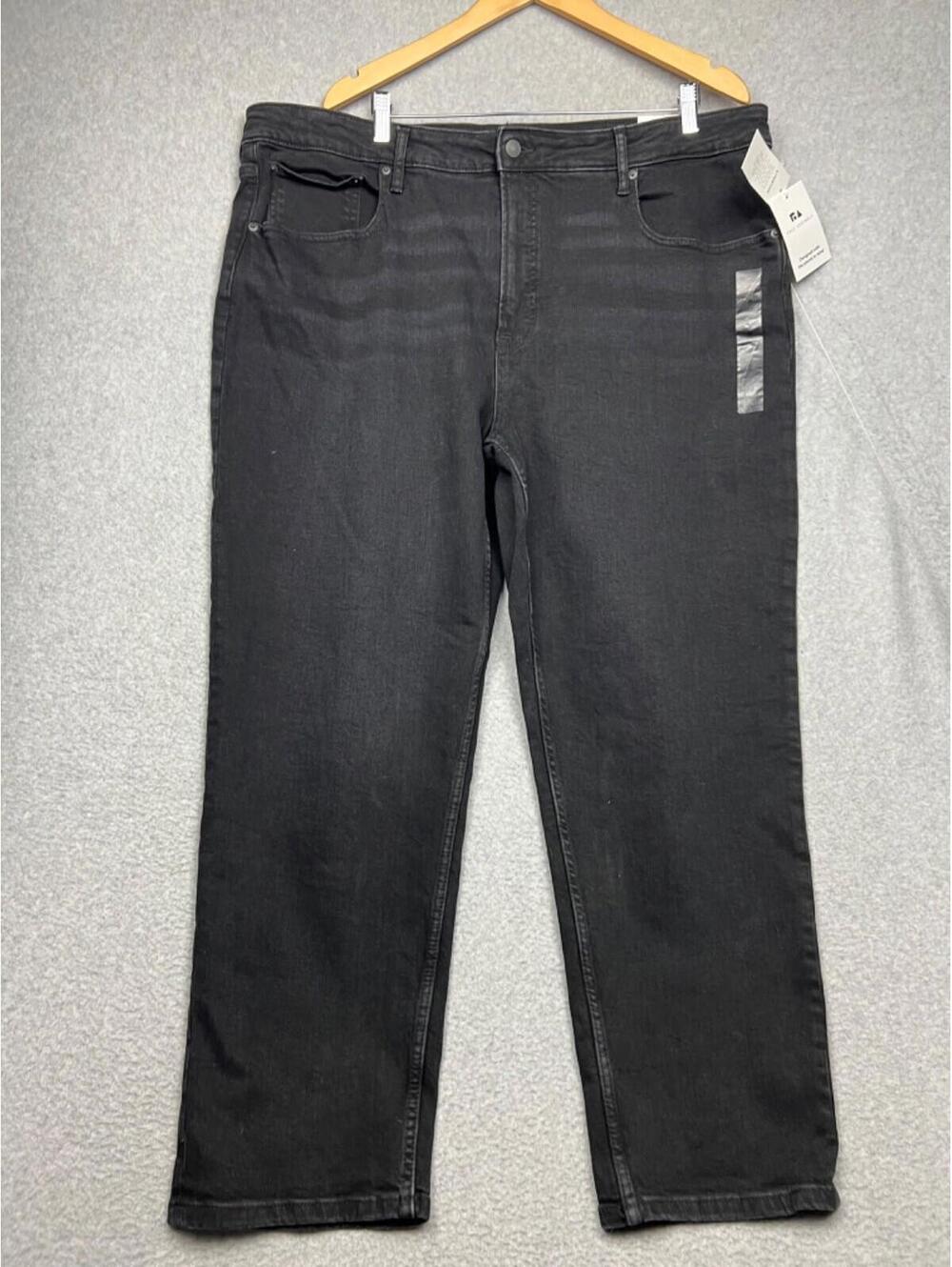 Free Assembly Jeans Womens Plus 22 The Original 90'S Straight Black Inseam 28''